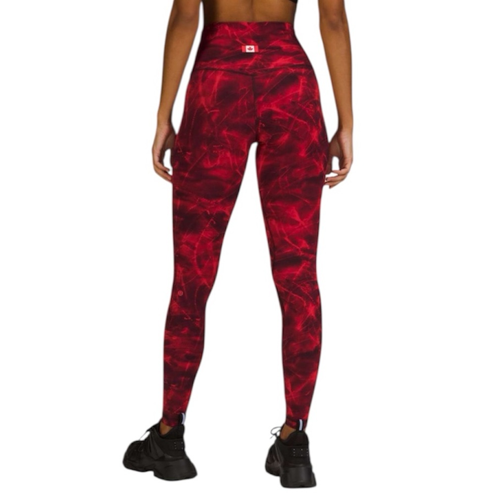 Lululemon Align Pant 28" Team Canada Olympics Metamorphic Glow Red Multi Size 6